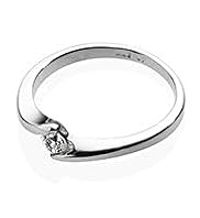 Platinum Plated Twisted Diamanté Ring