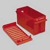 MMF Industries 212070107 Porta-count extra-capacity rolled coin storage tray, holds $25 in pennies, red