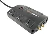 Surge Protector, w/ Cable Protector, w/Coax, 2200 Joules, 8' Cord