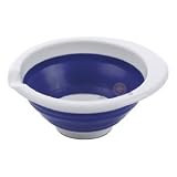 Progressive International 3 Quart Collapsible Bowl, Blue and White