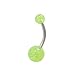 Green Glitter Ball Acrylic Belly Button Ring