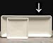 Homer Laughlin China Co Undecorated Rectangular Appetizer Plate, 5in x 12in