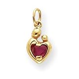 14k Heart Shaped .33R Mother and Child Charm