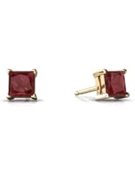 Genuine Ruby 14kt Yellow Gold Stud Earrings