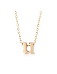 Rose Gold Initial U Pendant Necklace