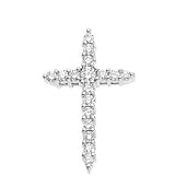 14K White Gold Cross Pendant - 21.00x13.00mm