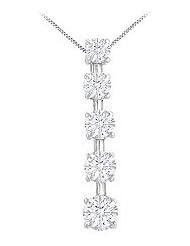 Diamond Journey Pendant 14K White Gold - 2.00 CT Diamonds
