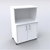 White Microwave Cart with Doors White Finish White Microwave Cart with Doors White Finish