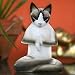 NOVICA Wood sculpture, 'Breathing Yoga Cat'