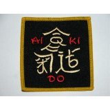 AIKIDO Embroidered Patch Square Blck/Gld