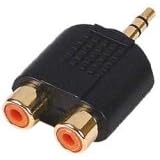 Shoppingcentre.net - 3.5MM STEREO PLUG - 2X RCA SOCKET GOLD
