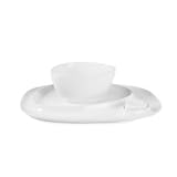 Fitz and Floyd Gourmet 501/123 Amoeba White Serving Platter 15.21x12.87x11.70-in.