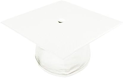 Apparel Group Big Boys' Shiny White Middle School Cap (9.4" x 9.4")