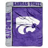 NCAA Officially Licensed Kansas State Wildcats Royal Plush Raschel Fleece Throw Blanket