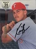 Kevin Brown, Texas Rangers, 1994 Stadium Club Draft Pick Autographed Card