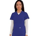 Scrub Top - Grey's Anatomy by Barco Uniforms Junior Fit #4153 3 Pocket Mock Wrap Scrub Top