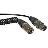 K-Tek 1.5' to 9' XLR Male to XLR Female Coiled Cord and Microphone Cable