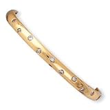 Sterling Silver Vermeil Hinged CZ Bangle QB282
