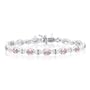 0.39 Ct Diamond & 3.01 Ct Pink Tourmaline Bracelet in 14K White Gold
