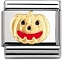 NOMINATION Italian Charm in stainless steel, enamel and 18k gold (Pumpkin)