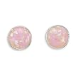 Pink Synthetic Opal Stud Earrings