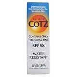 Fallene Cotz Water Resistant Sunscreen for Sensitive Skin, SPF 58 - 2.5 Oz
