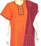 India Costumes Salwar Kameez Printed Embroidered Cotton Multicolored Size 2X (slk261)