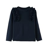 enchante petit(アンシャンテ プティ) キッズ 子供 もっちりチュールフリルデザインカットソー ≪全8色≫ 130cm #ネイビー