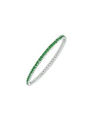 Emerald Eternity Bangle 14K White Gold - 5.00 CT TGW