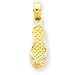 14k Gold & Rhodium Single Flip-Flop Pendant