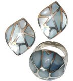 Sterling Silver Jewelry - Earring and Ring Set with gemstones.