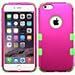 Iphone 6 plus case, Luckyphone (TM) Slim Fit IPhone 6 Plus (5.5 inch) Hybrid Triple Layer Tuff Verge Merge Shield Heavy Duty Hard Cover Fitted Skin Case Protector + Clear LCD Screen Protector Shield Guard + Touch Screen Stylus Pen (Hot Pink/Green TUFF)
