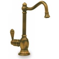 whitehaus forever hot instant hot water dispenser with a gooseneck spout and a self closing hot water handle and a 5-1/2″ spout length whfh-h3130-ac