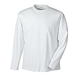 Coolibar UPF 50+ Men's Cotton Bamboo Long Sleeve T-shirt - Sun Protective (Small - White)