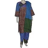 India Traditional Dress - Salwar Kurti Printed Embroidered in Cotton