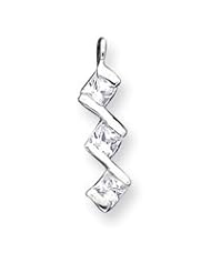 Sterling Silver CZ Pendant w/Chain