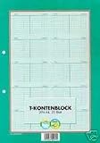 Produkt-Bild: T-Kontenblock A4 25 Blatt gelocht, KOntenblock, Block, Rechnungswesen