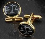 Legal Scales of Justice Gold Plated Cufflinks-J174