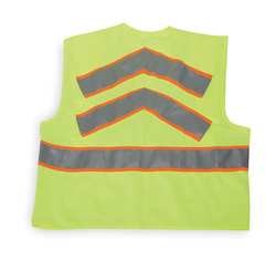 Condor 1YAL8 Safety Vest, Class 2, Med, Chevron, Lime