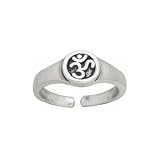 Sterling Silver Aum or OM Yoga Symbol Toe Ring or Pinky Ring