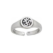 Sterling Silver Aum or OM Yoga Symbol Toe Ring or Pinky Ring