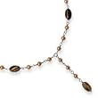 Sterling Silver Champagne Cultured Pearls/Tiger Eye Drop Necklace - 18 Inch
