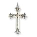Sterling Silver Oxdz Diamond-Cut Cross with 20 Inch Chain