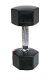 TKO 854RX-MC-65 SDS Rubber Encased HEX Dumbbell With 33mm Contour Handle - 65 Lbs - Black