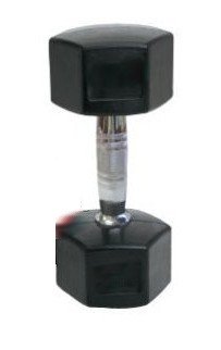 TKO 854RX-MC-70 SDS Rubber Encased HEX Dumbbell With 33mm Contour Handle - 70 Lbs - Black