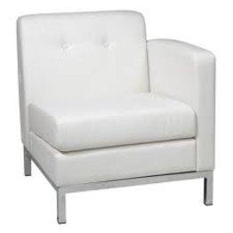 Avenue Six Wall Street Single Armed Chair RAF - White Faux Leather