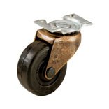 Rubber Wheel Plate Caster, 1 1/2