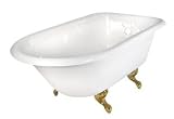 56 inches Elizabethan Classics Cast Iron Clawfoot Bathtub with Wall Faucet Drillings