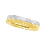 14K Two-Tone Gold Comfort Fit Design Wedding Band For Men and Women - Sizes 5 - 12.5