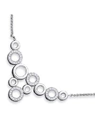 Sterling Silver Fancy CZ Necklace QH1081-16"